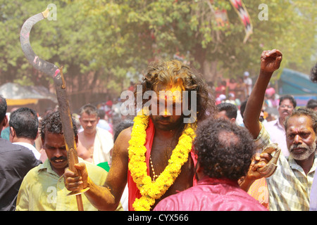 Kodungallur Bharani festival in Kodungallur Bhagavathy tempio, Kerala, India Foto Stock