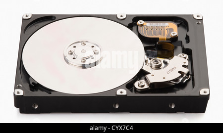 Close-up di un disco rigido del computer Foto Stock