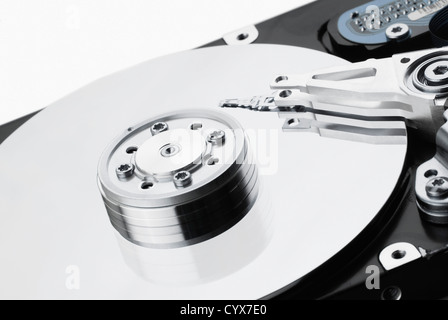 Close-up di un disco rigido del computer Foto Stock