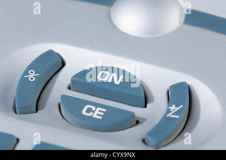 Close-up di pulsanti di una calcolatrice Foto Stock