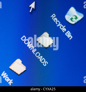 Le icone sullo schermo di un computer Foto Stock