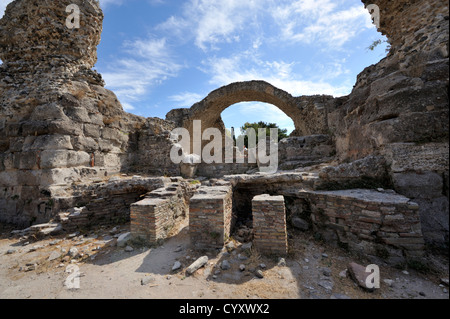 Antico tetto arcuato nel "occidentale degli scavi della palestra o Xisto, nella città di Kos, isola di Kos, Grecia Foto Stock