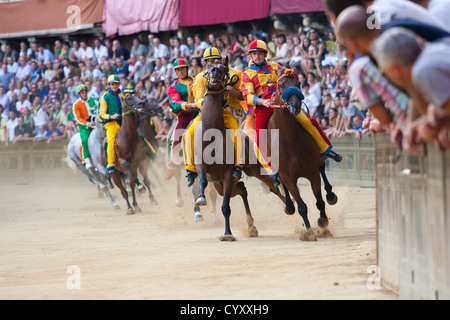 Corsa di prova, il palio di Siena Siena, Toscana, Italia, Europa Foto Stock