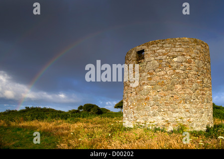 Agriturismo Mulino a vento; Cornovaglia Wildlife Trust Riserva; Regno Unito Foto Stock