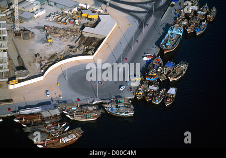 Dubai EMIRATI ARABI Vista aerea del porto Foto Stock