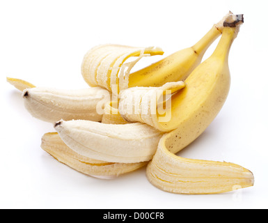 Banane isolati su sfondo bianco Foto Stock