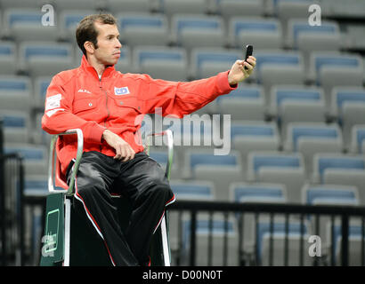 Praga, Repubblica Ceca. Il 13 novembre 2012. La Repubblica ceca è Radek STEPANEK: risultati nei è visto durante il corso di formazione tecnica per la Coppa Davis finale match di tennis Repubblica Ceca contro la Spagna a Praga Repubblica Ceca, Martedì 13 Novembre, 2012. (CTK foto/Katerina Sulova) Foto Stock