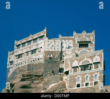 Yemen, Wadi Dhahr, Dar al Hajar, Rock Palace, Foto Stock