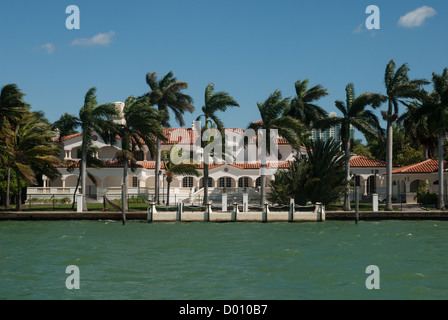 Millionaires Row, isole veneziane, Miami, Florida, Stati Uniti d'America Foto Stock