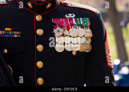 US Marine Corps sergente maggiore medaglie e distintivi Foto Stock