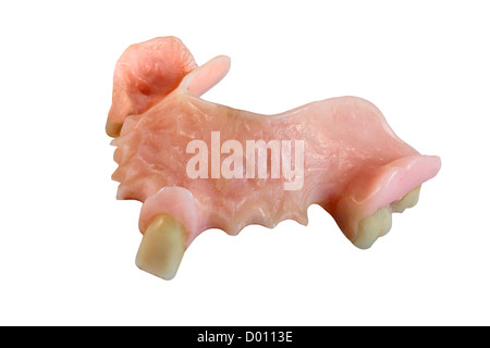 Una dentiera parziale isolati su sfondo bianco Foto Stock