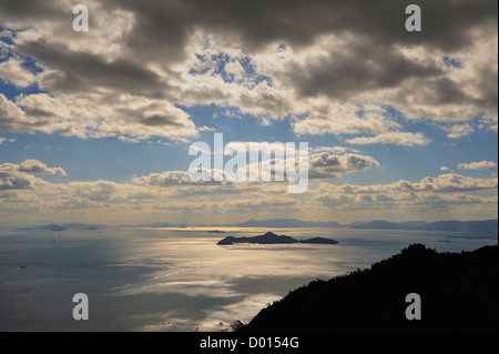 Seto Inland Sea dalla vetta del Monte Misen sull'isola di Miyajima, Giappone Foto Stock