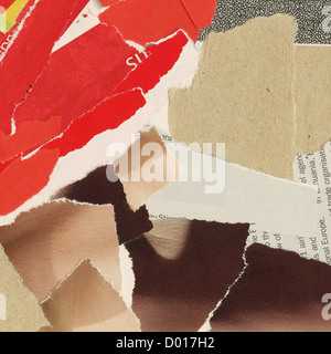 Sfondo di collage, fatta di riviste e ritagli di carta. Fatte da me. Foto Stock