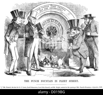 Disraeli, Lord Palmerston e John Russell al signor Punch Fontana, Settembre 1859 Foto Stock