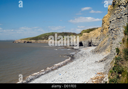 Traeth Bach e Southerndown, Glamorgan Heritage Costa, Vale of Glamorgan, South Wales, Regno Unito. Foto Stock