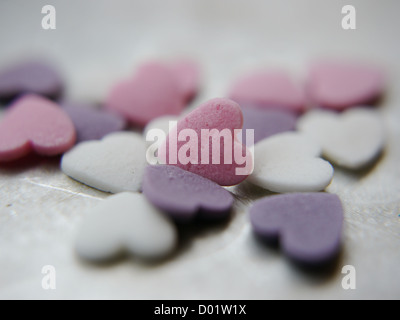 Blank candy cuore - cuore di Conversazione - Aggiungi il tuo testo - cuore rosa è messa a fuoco Foto Stock