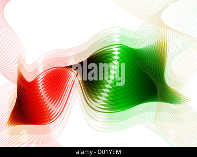 Abstract sfondo con una colorata lucida forma elegante, copia spazio per il testo. Isolato su bianco. Illustrazione. Foto Stock