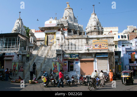 Tempio Jagdish Udaipur Rajasthan in India Foto Stock