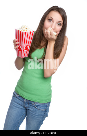 Ragazza popcorn Foto Stock