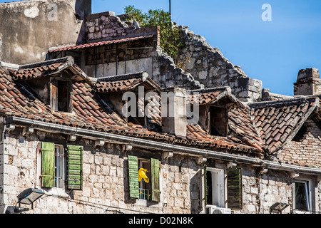 Vecchia casa appartamento nella città di Spalato, Croazia Foto Stock