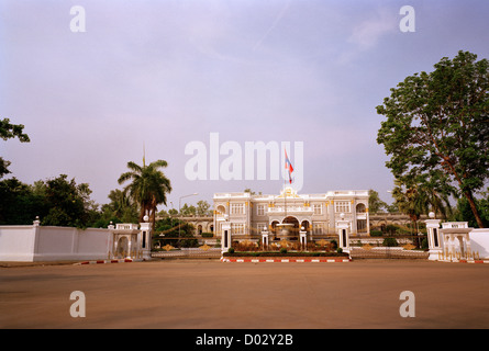 Palazzo Presidenziale a Vientiane in Laos in Indocina in Estremo Oriente Asia sud-orientale. Viaggio del governo Foto Stock