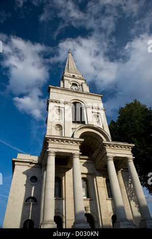 La Chiesa di Cristo Spitalfields progettato dall architetto Nicholas Hawksmoor nel 1714, LONDRA, REGNO UNITO Foto Stock