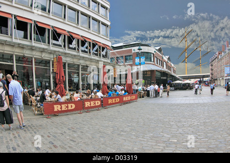 Il South Street Seaport Historic District di Manhattan a New York City Foto Stock