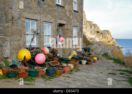 Fisherman's cottage, Penberth Cove, West Penwith, Cornwall, Regno Unito Foto Stock