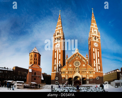 Panorama di Piazza Dom a Szeged, Ungheria Foto Stock