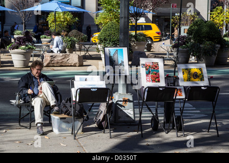 Venditore a vendere foto a Manhattan, New York Foto Stock