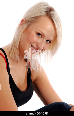 Casual ragazza bionda Foto Stock