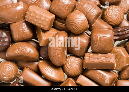 Selezione di cioccolatini. Foto Stock