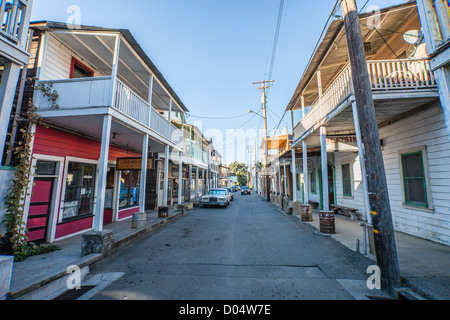 Strada principale del centro storico comunità cinese di Locke, California. Foto Stock