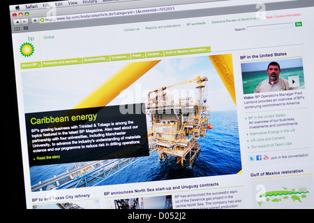 British Petroleum website Foto Stock