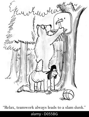 " Relax, lavoro di squadra conduce sempre ad un Slam Dunk.". Foto Stock