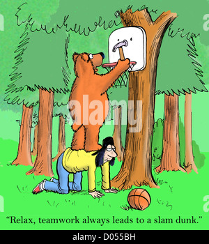" Relax, lavoro di squadra conduce sempre ad un Slam Dunk.". Foto Stock