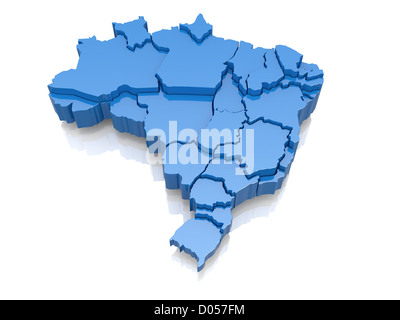 Mappa di Brasile Foto Stock