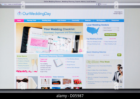 Sito web OurWeddingDay - On line il giorno di nozze preparazione Foto Stock