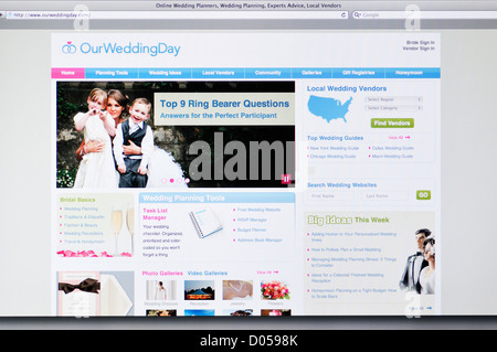 Sito web OurWeddingDay - On line il giorno di nozze preparazione Foto Stock