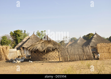 Home nel nord del Gambia. Foto Stock