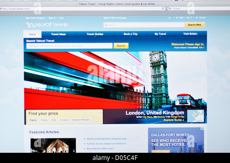 Yahoo sito di viaggi online - Informazioni di viaggio Foto Stock