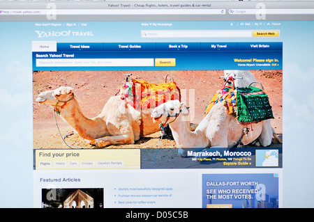 Yahoo sito di viaggi online - Informazioni di viaggio Foto Stock
