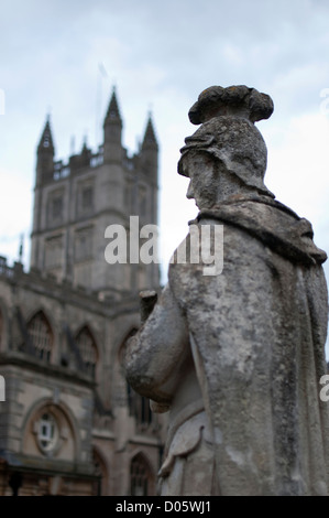 Soldato Romano scultura a Bath, Regno Unito Foto Stock