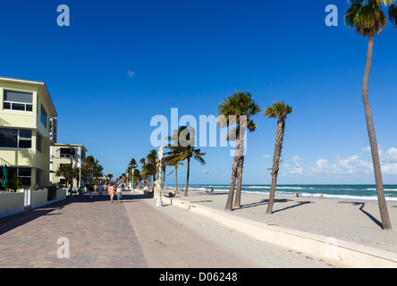 Il Broadwalk in Hollywood, vicino a Fort Lauderdale, Broward County, Gold Coast, Florida, Stati Uniti d'America Foto Stock