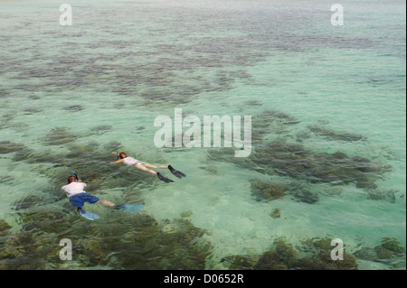 Giovane snorkeling Foto Stock