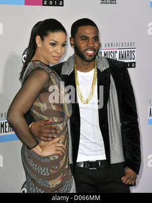 Nov. 18, 2012 - Los Angeles, California, Stati Uniti - Jordin Sparks, Jason Derulo frequentando il quarantesimo anniversario American Music Awards- Arrivi presso il Nokia Theatre di Los Angeles, la California il 18 novembre 2012. 2012(Immagine di credito: © D. lunga/Globe foto/ZUMAPRESS.com) Foto Stock