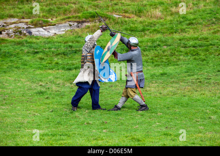 Vichingo Lotta al viking festival in Norvegia occidentale. Foto Stock