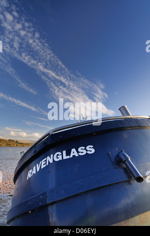 Yacht a Ravenglass sulla costa occidentale della Cumbria, Lake District inglese Foto Stock