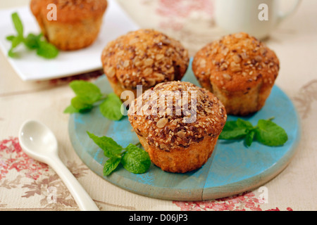 Muffin con semi. Ricetta disponibile. Foto Stock