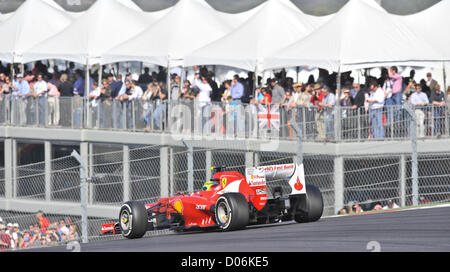 Nov. 18, 2012 - San Antonio, Texas, Stati Uniti d'America - brasiliano Felipe Massa guida la sua Ferrari faceva parte di una folla di 117 al nuovo circuito dell' America durante il periodo della Formula 1 Gran Premio degli Stati Uniti. (Credito Immagine: © Robin Jerstad/ZUMAPRESS.com) Foto Stock